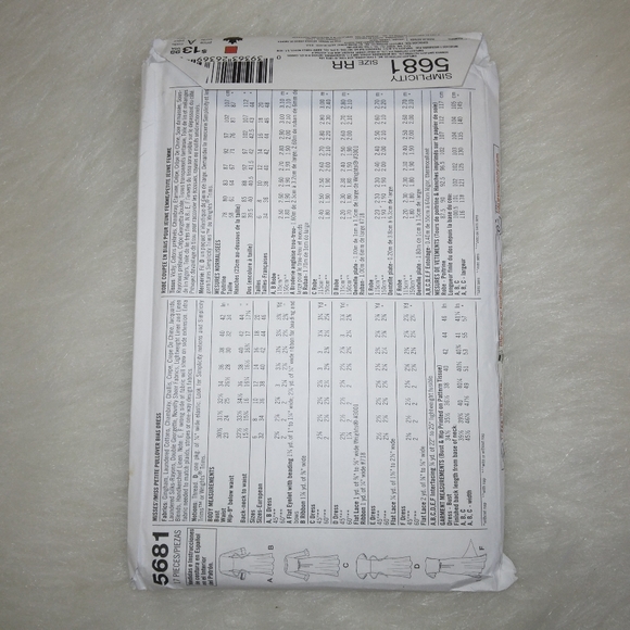 SIMPLICITY 5681 Six Dresses made EASY, sleeve and neckline variations sz 14-20 - Picture 5 of 5